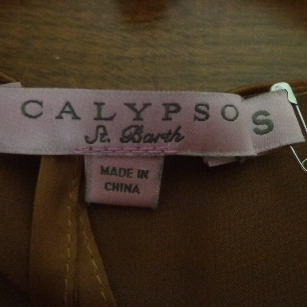Calypso St Barth Gold Maxi Dress - Size Small - Picture 8 of 10